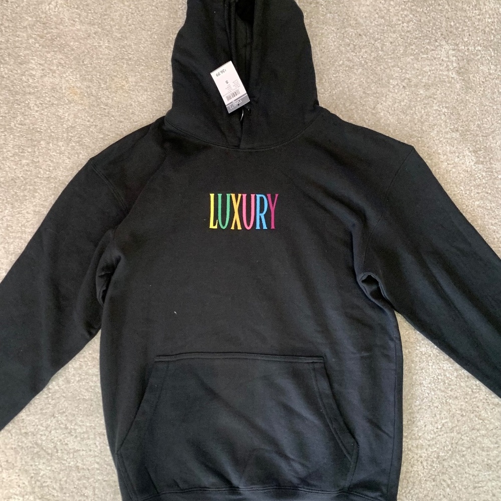 Rue 21 Luxury Black Fleece Hoodie Small